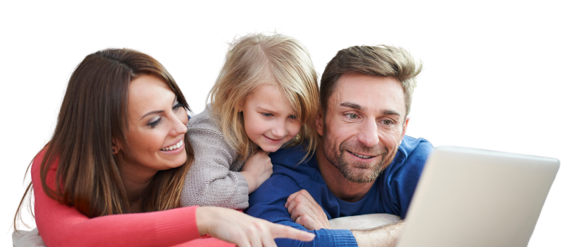 Famiglia che richiede un prestito online